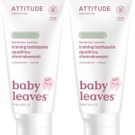 Attitude Baby and Child Fluoride-Free Training Toothpaste, Naturally Derived Ingredients, Vegan, EWG Verified, Strawberry, 2.6 Oz (Pack of 2)